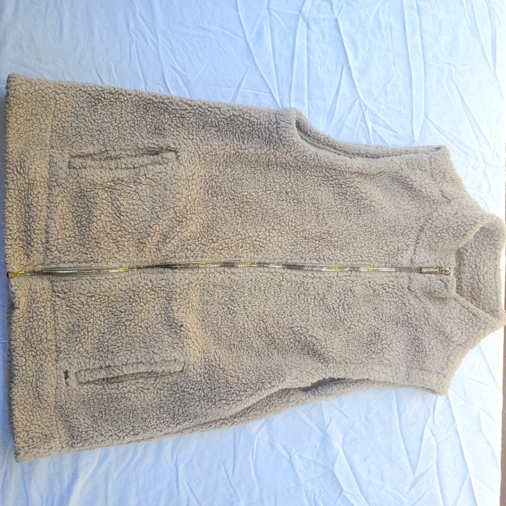 3For$20 Womens Calvin Klein Beige Fleece Vest Size M